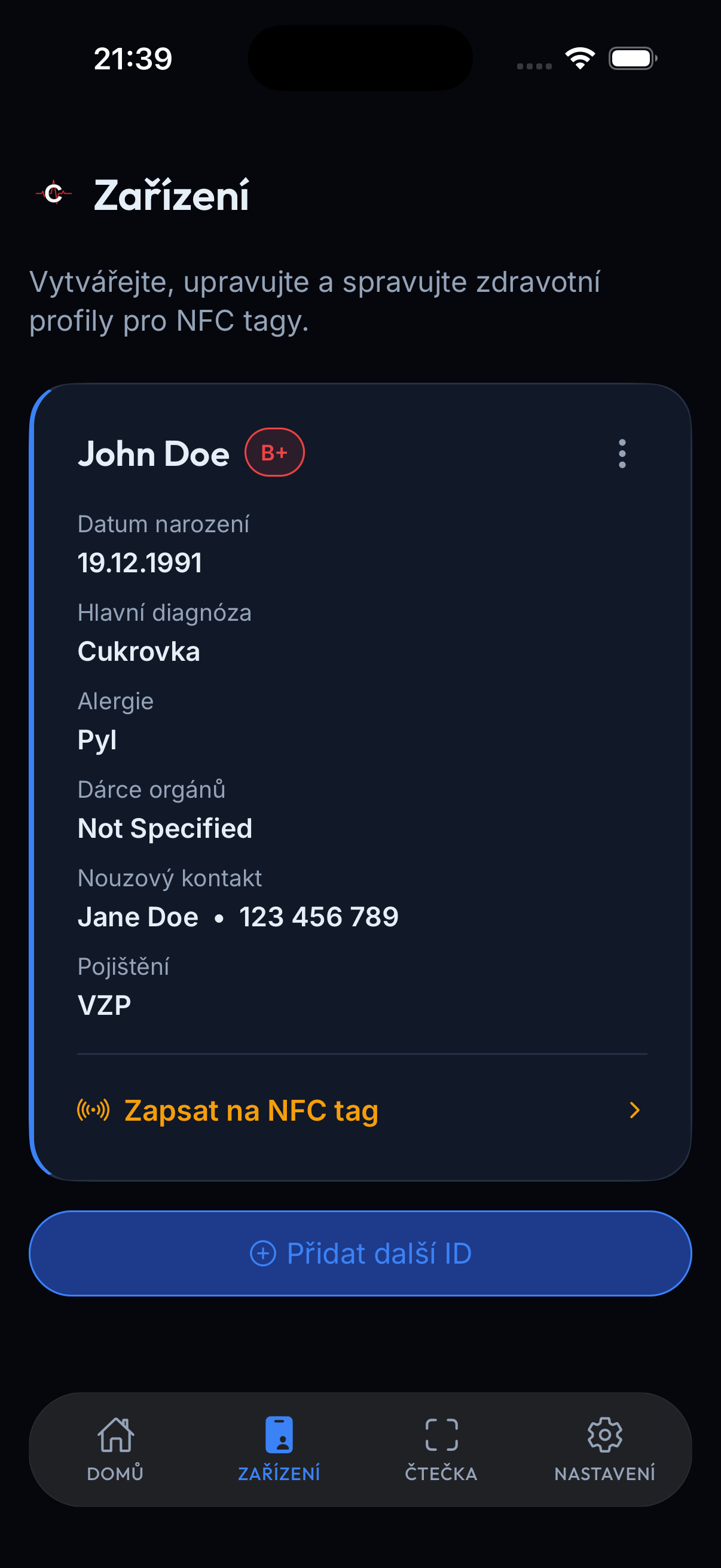 NFC nahrávání